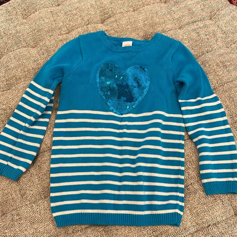 Gymboree striped heart sweater size S (5/6)